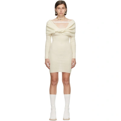 Jacquemus La Robe Ascua Off-the-shoulder Dress Off-white