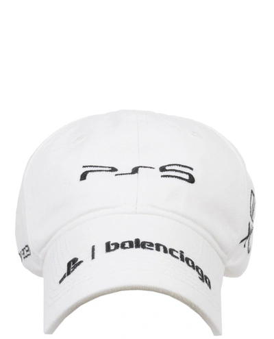 Balenciaga X Playstation Ps5 Baseball Cap White And Black