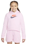 Nike Sportswear Kids' Club Fleece Hoodie In Pink Foam,magic Ember