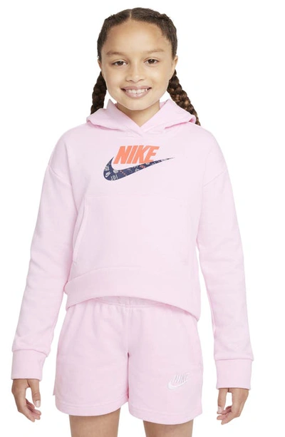 Nike Sportswear Kids' Club Fleece Hoodie In Pink Foam/ Magic Ember