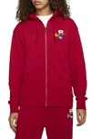 Jordan Jumpman Fleece Full-zip Hoodie In Gym Red