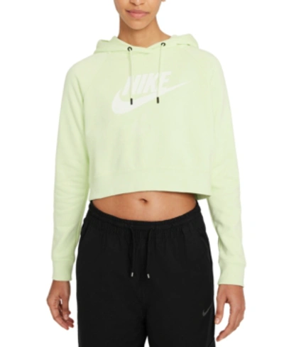 Nike Sportswear Essential Women's Cropped Hoodie In Lime Ice,white