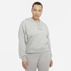 Nike Sportswear Essentials Women's Oversized Fleece Hoodie In Dark Grey Heather/base Grey/white