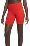 Nike One Women's Mid-rise 7" Bike Shorts In Chile Red,black