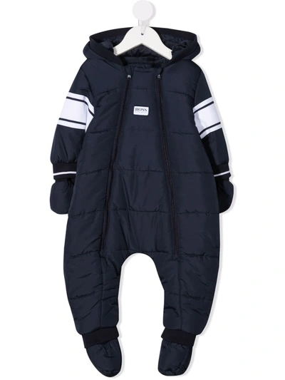 Bosswear Babies' Boss Kidswear All-in-one Hooded Snowsuit (0-18 Months) In Navy