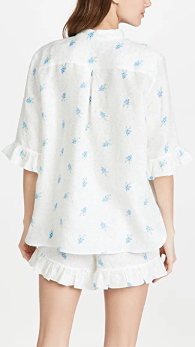 Sleeper Linen Lounge Suit In White & Blue