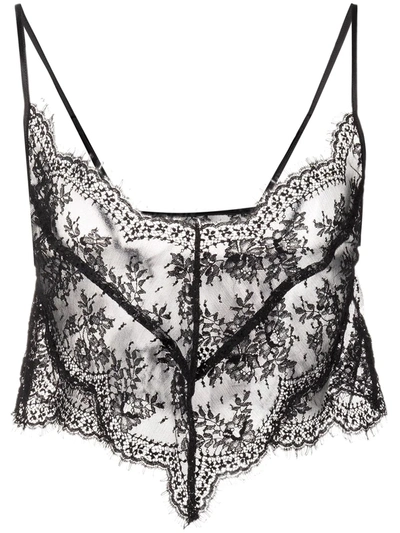 Fleur Du Mal Frankie Leavers Lace Camisole In Black