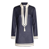 Tory Burch Cotton Voile Tassel Tunic In Blue