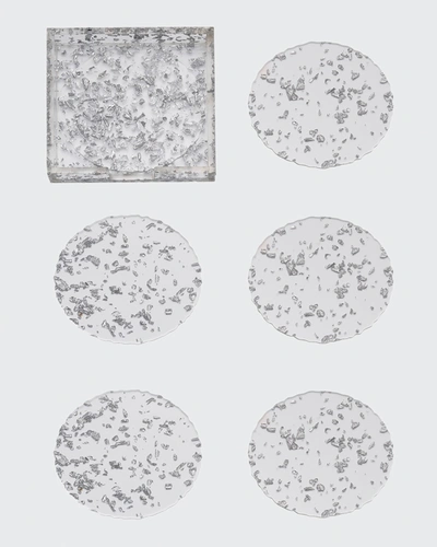 Kim Seybert Stardust Coasters, Set Of 6 In Clear/silver