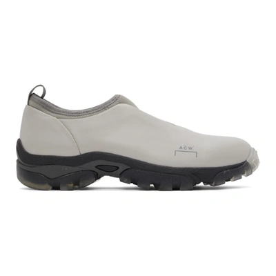 A-cold-wall* Neoprene-trimmed Leather Slip-on Sneakers In Grey