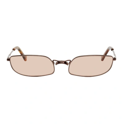 Grey Ant Fait 62mm Rectangle Sunglasses In Bronze/ Tan