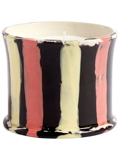 Hay Striped Scented Orange Flower Candle In Multicolour