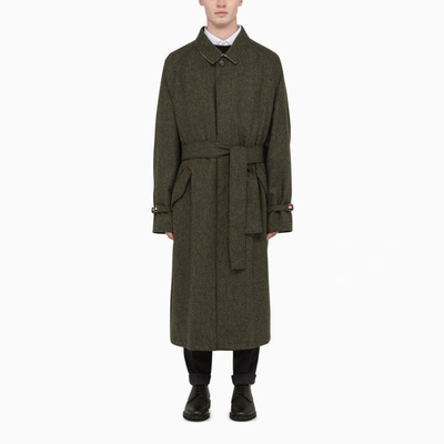 Thom Browne Green Wool Single-breasted Coat