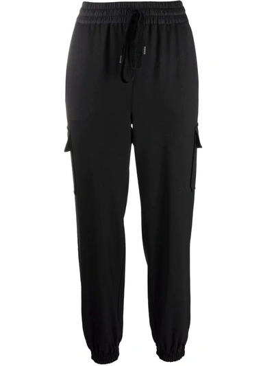 P.a.r.o.s.h Elasticated Cargo Trousers In Schwarz