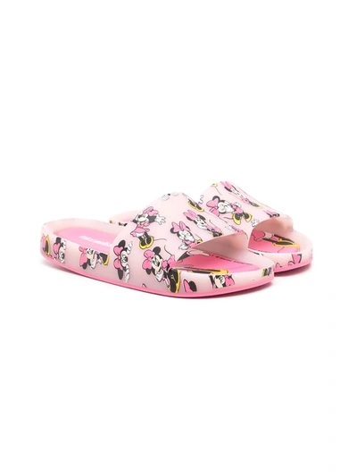 Mini Melissa Kids' Minnie Scented Rubber Slide Sandals In Pink