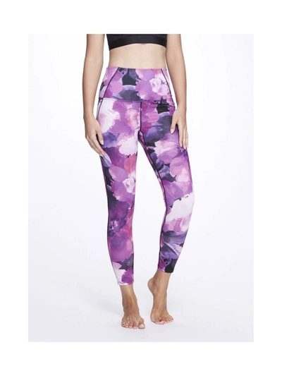 Marchesa High-waisted Floral Leggings In Purple