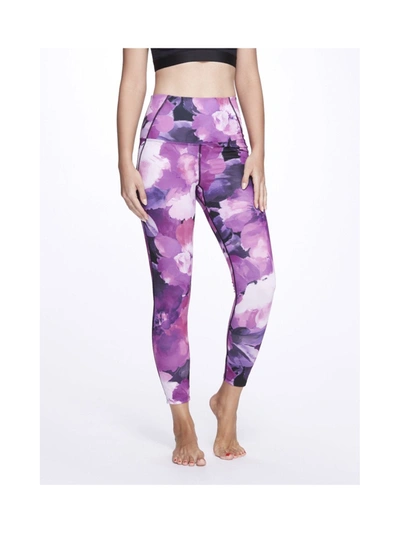 Marchesa High-waisted Floral Leggings In Raspberry Multi