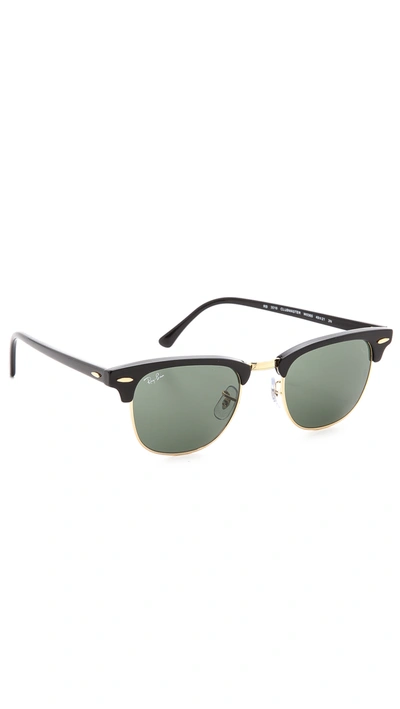 Ray Ban Classic Clubmaster 51mm Sunglasses - Black/ Green In Black & Grey