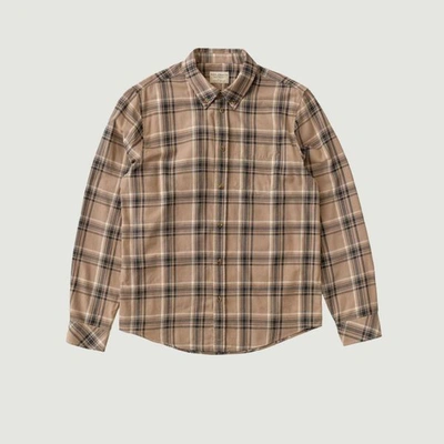 Nudie Jeans Chuck Plaid Twill Shirt In Beige