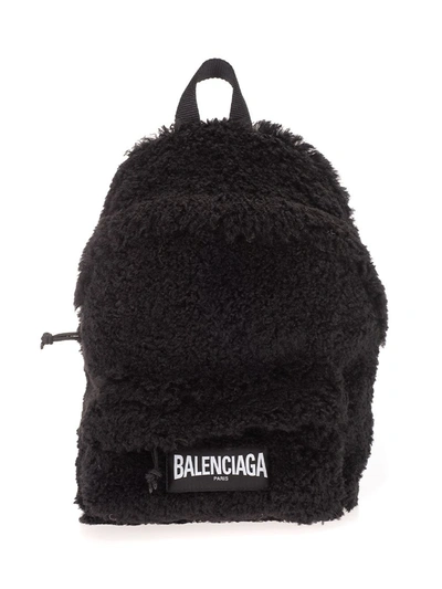 Balenciaga Men s Fluffy Faux fur Backpack In Black ModeSens