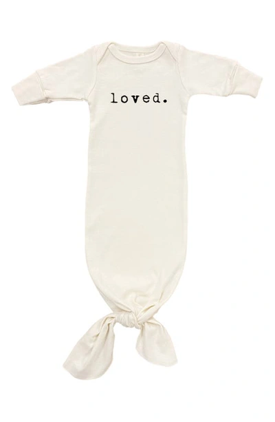 Tenth & Pine Babies' Loved Organic Cotton Tie Gown In Natural