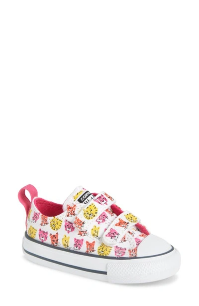 Converse Kids' Chuck Taylor® Double Strap Sneaker In White/ Prime Pink/ Amarillo