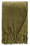 Nordstrom Bliss Plush Throw In Olive Leaf