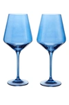 Estelle Set Of 2 Stem Wineglasses In Blue