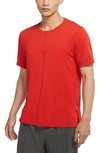 Nike Dri-fit Yoga T-shirt In Redstone/ Chile Red/ Black