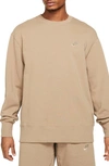 Nike Sportswear Oversize Crewneck Sweatshirt In Sandalwood/khaki