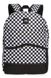 Vans Construct Checkerboard Skool Backpack In White/black