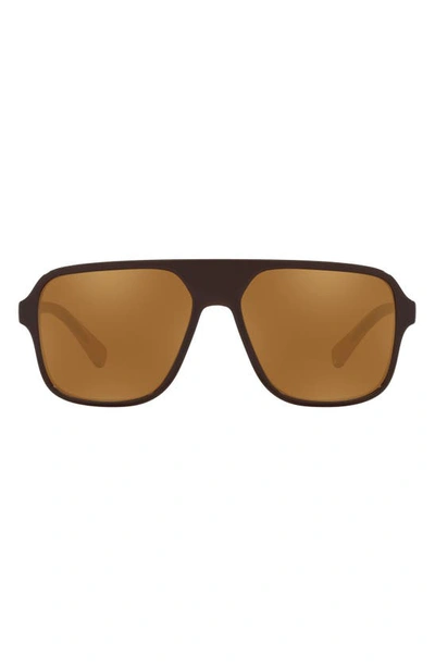 Dolce & Gabbana 57mm Gradient Navigator Sunglasses In Brown