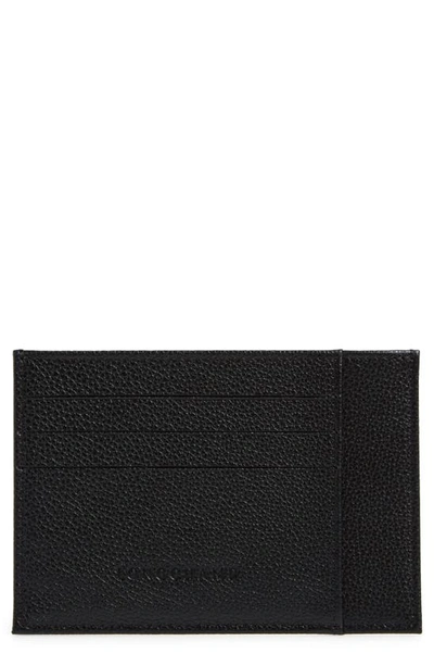Longchamp Le Foulonné Wide Leather Cardholder In Black