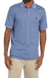 Polo Ralph Lauren Classic Fit Pinstripe Polo In Lattice Blue Heather/ Navy