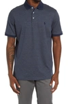 Polo Ralph Lauren Classic Fit Pinstripe Polo In Medieval Blue Heather/ Steel