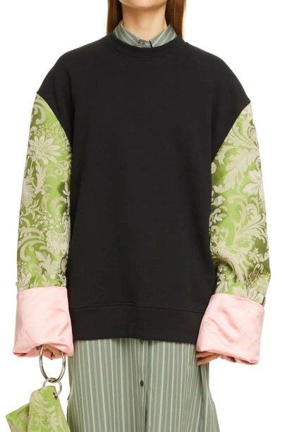 Dries Van Noten Haxo Mixed Media Top In Black | ModeSens Dries Van Noten Haxo Mixed Media Top In Black | ModeSens