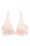 Natori Feathers Contour Plunge T-shirt Everyday Plunge Bra (32dd) Basics In Rose