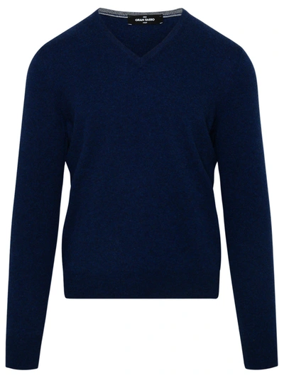 Gran Sasso Mens Blue Cashmere Sweater