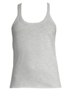 Skin Women's Rib-trimmed Cotton Tank Top In Heather Grey