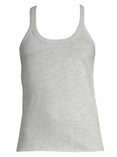 Skin Women's Rib-trimmed Cotton Tank Top In Heather Grey