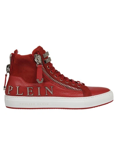 Philipp Plein Logo High-top Sneakers In Red ModeSens