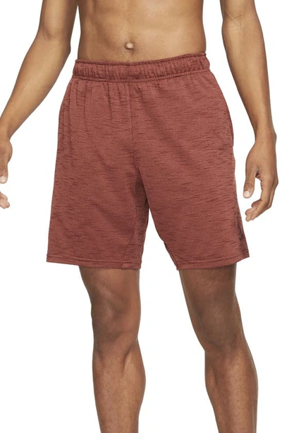 Nike Yoga Dri-fit Men's Shorts In Redstone/ Bronze Eclipse