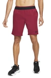 Nike Pro Dri-fit Flex Rep Athletic Shorts In Pomegranate,black