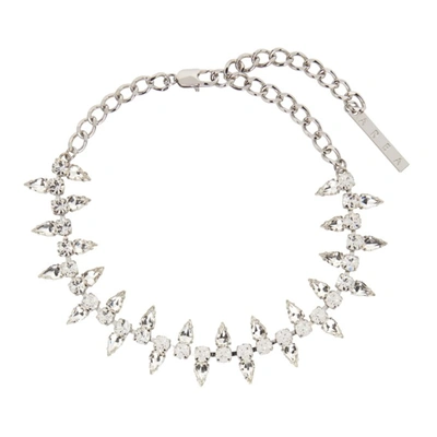 Area Crystal-embellished Spike Choker In Silver