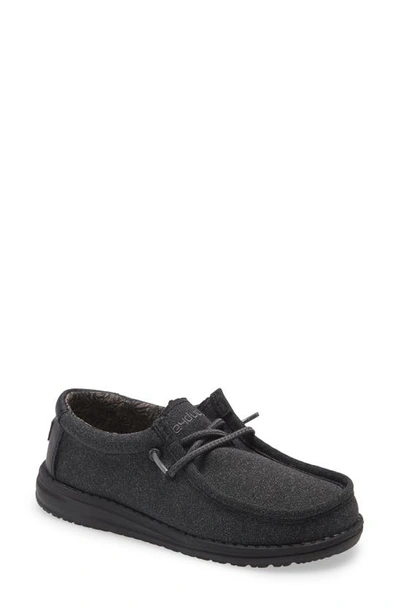 Hey Dude Wally Moc Toe Sneaker In Black