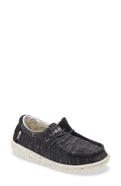 Hey Dude Wally Moc Toe Sneaker In Black