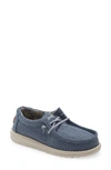 Hey Dude Kids' Wally Moc Toe Sneaker In Blue