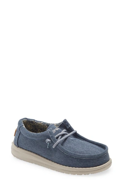 Hey Dude Wally Moc Toe Sneaker In Blue