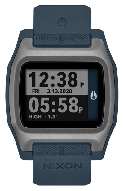 Nixon High Tide Digital Silicone Strap Watch, 44mm In Dark Slate