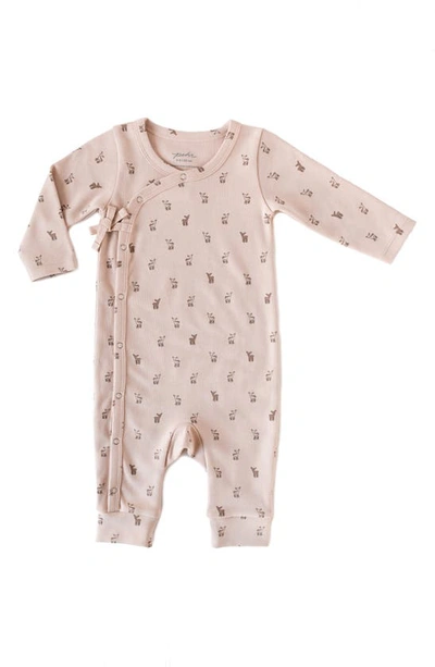 Pehr Babies' Hatchlings Fawn Organic Cotton Romper In Pink